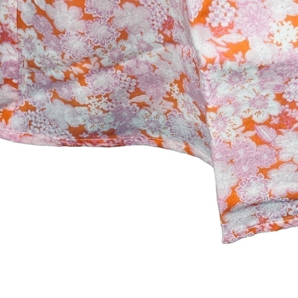 Abound skirt drawstring waist lined aline gauzy coral pink tarry floral size XXS - Picture 7 of 13